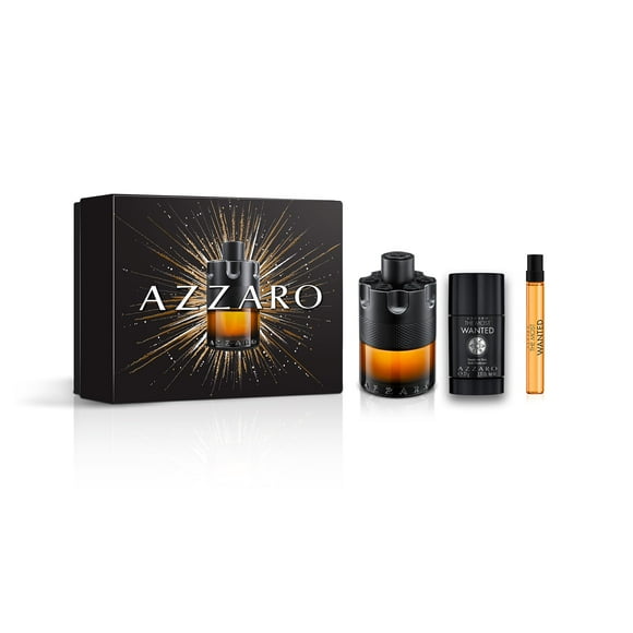 Azzaro The Most Wanted Parfum – Intense Mens Cologne Gift Set – 3-Piece Set Includes Full Size Fragrance (100ml) + Travel Size S