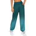 thumbnail image 3 of Casual Clashing Colours Trousers for Women Elastic Waist Sporty Gym Fit Jogger Sweatpants Track Cuff Pants, 3 of 6