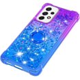 thumbnail image 6 of Clear Case for Samsung Galaxy A23 5G/4G with Ring Kickstand, Bling Gradient Quicksand Glitter Flowing Liquid Floating Case Cover for Samsung Galaxy A23 JB Purple Navy, 6 of 7