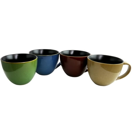 - Gibson Home Earthly Jewels 4 Piece 18.5 oz Latte Mug Set in 4 Assorted Colors