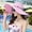 Pink, variant on Women's Big Brim Straw Hat Foldable Roll Up Sun Hat/Beige