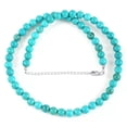 thumbnail image 4 of K-KED Natural 8mm Blue Turquoise Gemstone Beads 18" 1 Strand Handmade Necklace, 4 of 5