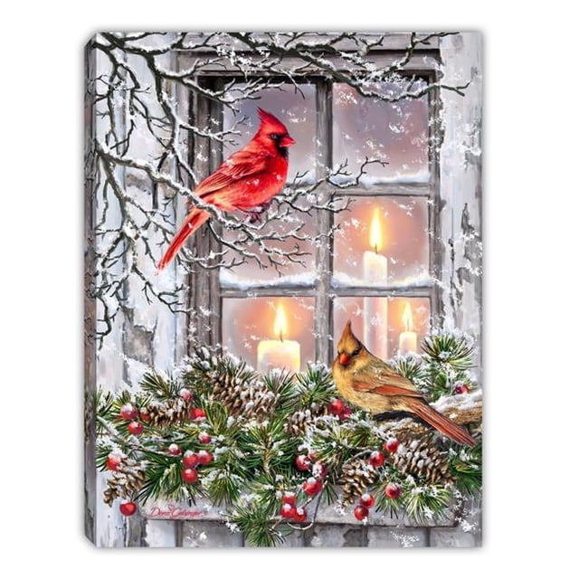 Glow Decor 248677 8 x 6 Po Mini Toile - Ensemble pour Table de Noël avec Minuterie