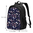 thumbnail image 5 of Balery Retro Rabbit Flower Print USB Charging Backpack for Men and Women - Water-Resistant, Anti-Theft Laptop Backpack with USB Port for Travel, Work, School, and College, 5 of 7