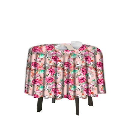 

eloria Floral Printed Round Table Cloth Resistant Washable Decorative Table Cover for Dining Table