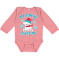 thumbnail image 3 of Inktastic Polar Bear My Auntie Loves Me in Santa Hat with Snowflakes Boys or Girls Long Sleeve Baby Bodysuit, 3 of 5