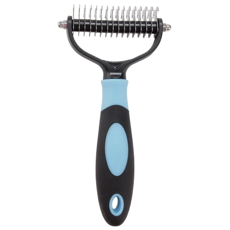 Deshedding Tool for Dogs & Cats, Denbek Double-Sided Dematting Comb, Undercoat Rake for Long Haired Pets, Effective Shedding Brush for Thick Fur