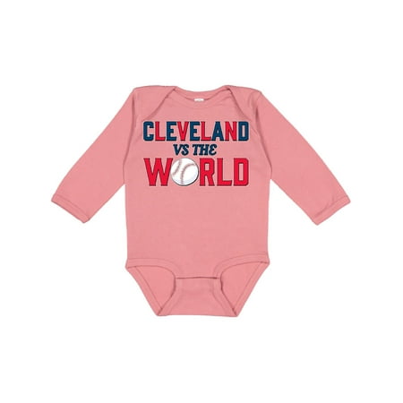 

Inktastic Cleveland Vs. the World Blue and Red with Baseball Gift Baby Boy or Baby Girl Long Sleeve Bodysuit