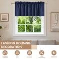 thumbnail image 5 of Dznils Rod Pocket Solid Blackout Kitchen Curtain Valance, Navy Blue, 52"W x 18"L, 2 Panel, 5 of 12