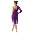 thumbnail image 2 of iiniim Lyrical Costumes for Women Chiffon Ballet Dance Dress Modern Contemporary Leotard Skirted Purple M, 2 of 7