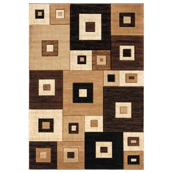 United Weavers Drachma Benson Modern Geometric Accent Rug, Brown, 2'7" x 4'2"