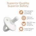 thumbnail image 4 of Comfy Cubs Pacifier Soother 4 Pack - 100% Food Grade Silicone, Certified BPA-Free (Stage 1, White), 4 of 7