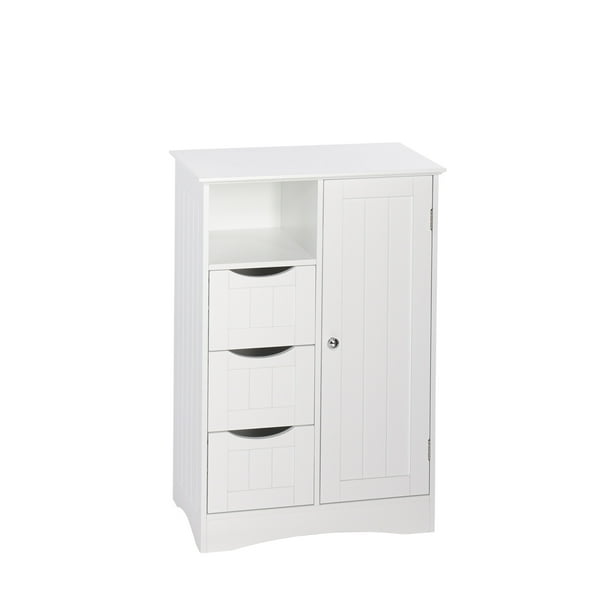 Ashland Collection 1 Door 3 Drawer Floor Cabinet White 1 Door 3 Drawer Floor Cabinet White