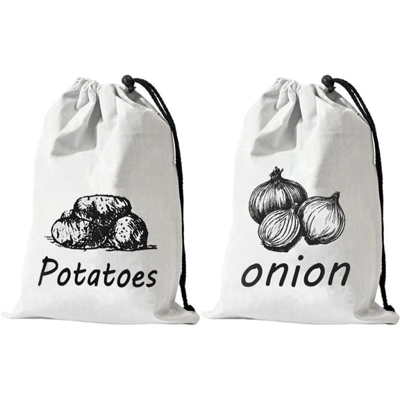Vjnyvs Onion Bag Potato Bag Vegetable Storage Bags Reusable Potatoes Storage Bags with Light-Blocking Liner Drawstring Closure & Side Access to Keep Vegetables Fresh