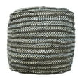 thumbnail image 5 of The Rug Decor TRD108 18 in. Handmade Leather & Jute Knitted Pouf, Natural Grey, 5 of 5
