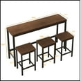 thumbnail image 5 of Modern Design Kitchen Dining Table,Pub Table,Long Dining Table Set with 3 Stools,Dark Brown, 5 of 11