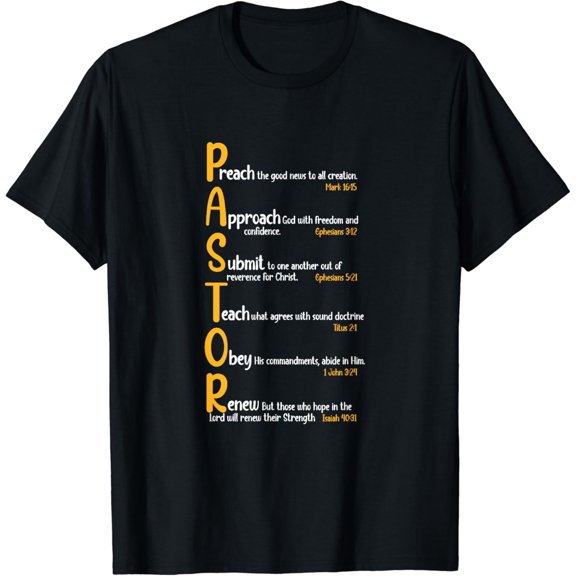 Pastor Preacher Minister Clergy Bible Verse Definition T-Shirt Black 3X-Large