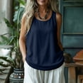 thumbnail image 5 of Yutgune Women's Loose Fit Linen Cotton Tank Top Scoop Neck Sleeveless Casual Tunic Shirt with Pockets, 5 of 7