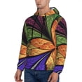 thumbnail image 3 of Kdxio Multicolored Beautiful Flower1 Print Mens Casual Hooded Collar Drawstring Hoodies Pullover Sweatshirts Casual Long Sleeve Shirts-Small, 3 of 7
