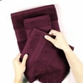 thumbnail image 5 of Everyday Home by Trident 6 Pc Bath Towel Set, 100% Cotton, Plush, Absorbent, Soft Comfort Bathroom Towels, Wine Red, 5 of 11