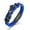 Blue, variant on Raymard Mens Skull Double Row Leather Bracelet,Skull Blue Braided Bracelet for Men, Mens Punk Jewelry