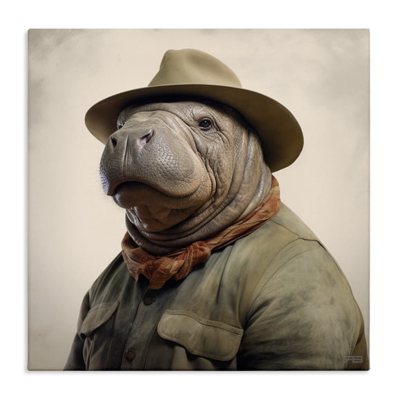 Stupell Industries Eclectic Southwestern Rodeo Manatee Canvas Art, 17 x 17, by RB
