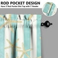 thumbnail image 5 of Kitchen Curtains 36 Inch Short - 3 Panel Set, Nautical Starfish Beach Seashell Mermaid Theme, Rod Pocket Window Curtain for Tropical Farmhouse, Easy Wash, 5 of 6
