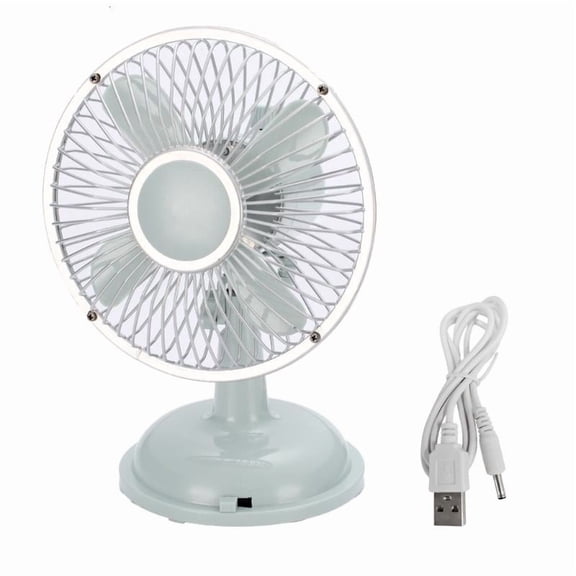 ANXPTIME USB/AA Battery Power Desk Fan 5.7inch Retro Oscillating Table Fan Powerful