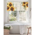 thumbnail image 4 of Pastoral Sunflower Valances for Windows Plant Country Vintage Beige Background Valance Rod Pocket Short Window Treatments Curtains for Kitchen Bathroom Living Room Bedroom, 42 x 18 Inch, 4 of 7