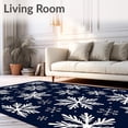 thumbnail image 2 of ODIKA 6'x9' Machine Washable Non-Slip Area Rug, Winter Wonderland Flurry Motif Cheerful Celebration Design High Traffic Rug, Blue, 629504, 2 of 7