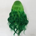 thumbnail image 2 of Upgraded 2026 Lace Synthetic High-temperature Silk Front Lace Wig Green Gradient Wig Large Wave Roll 26 Inches, 2 of 8