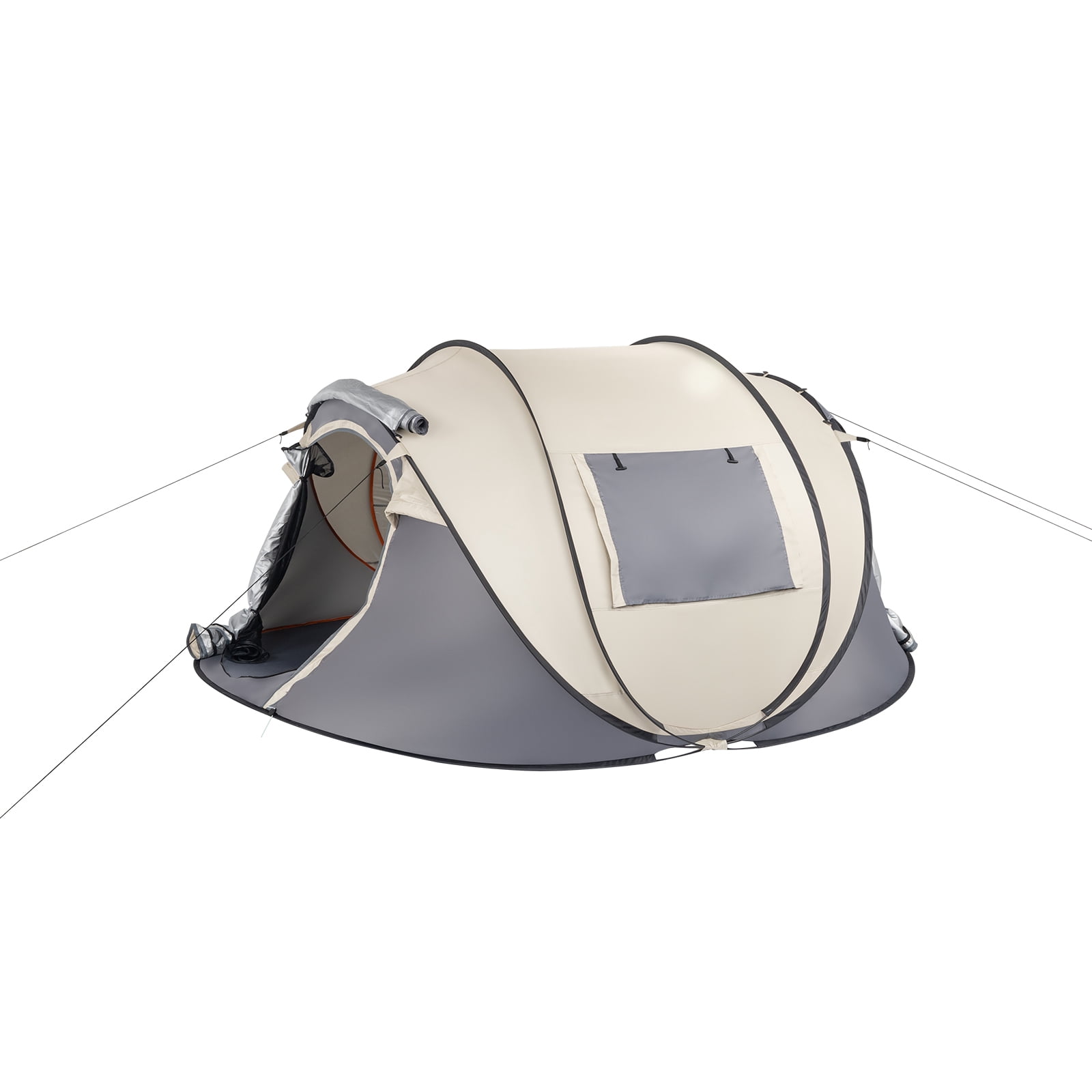 Riwcyla 4 Person Instant Pop Up Camping Tent Easy Setup with Ventilated Doors Windows for Outdoor Beach Backyard