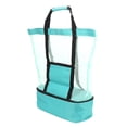 thumbnail image 3 of Bolsa de almacenamiento de comestibles, bolsa de playa de malla liviana, cómoda, impermeable, con bolsa térmica aislada desmontable, cremallera para a,Bolsa de malla para acampar en la playa Bolsa de, 3 of 7