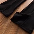 thumbnail image 5 of Miluxas Girls Flare Leggings - Seamless Yoga Pants with Cross High Waist, Bootcut Bell Bottoms for Girls Black 6-7Years, 5 of 6