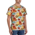 thumbnail image 2 of Vsdgher Fall Maple Leaves Print Men's Dry Fit Mesh Athletic Shirts Moisture Wicking Tennis T-Shirt Tops, 2 of 9