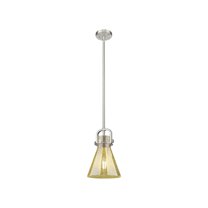 410-1SS-SN-G411-8ME Innovations Lighting Newton Cone - 1 Light Stem Hung Mini Pendant-11.38 Inch Tall and 8 Inch Wide-Satin Nickel Finish-Mercury