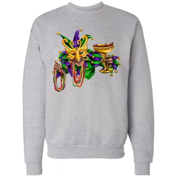 Inktastic Mardi Gras Jester Adult Sweatshirt