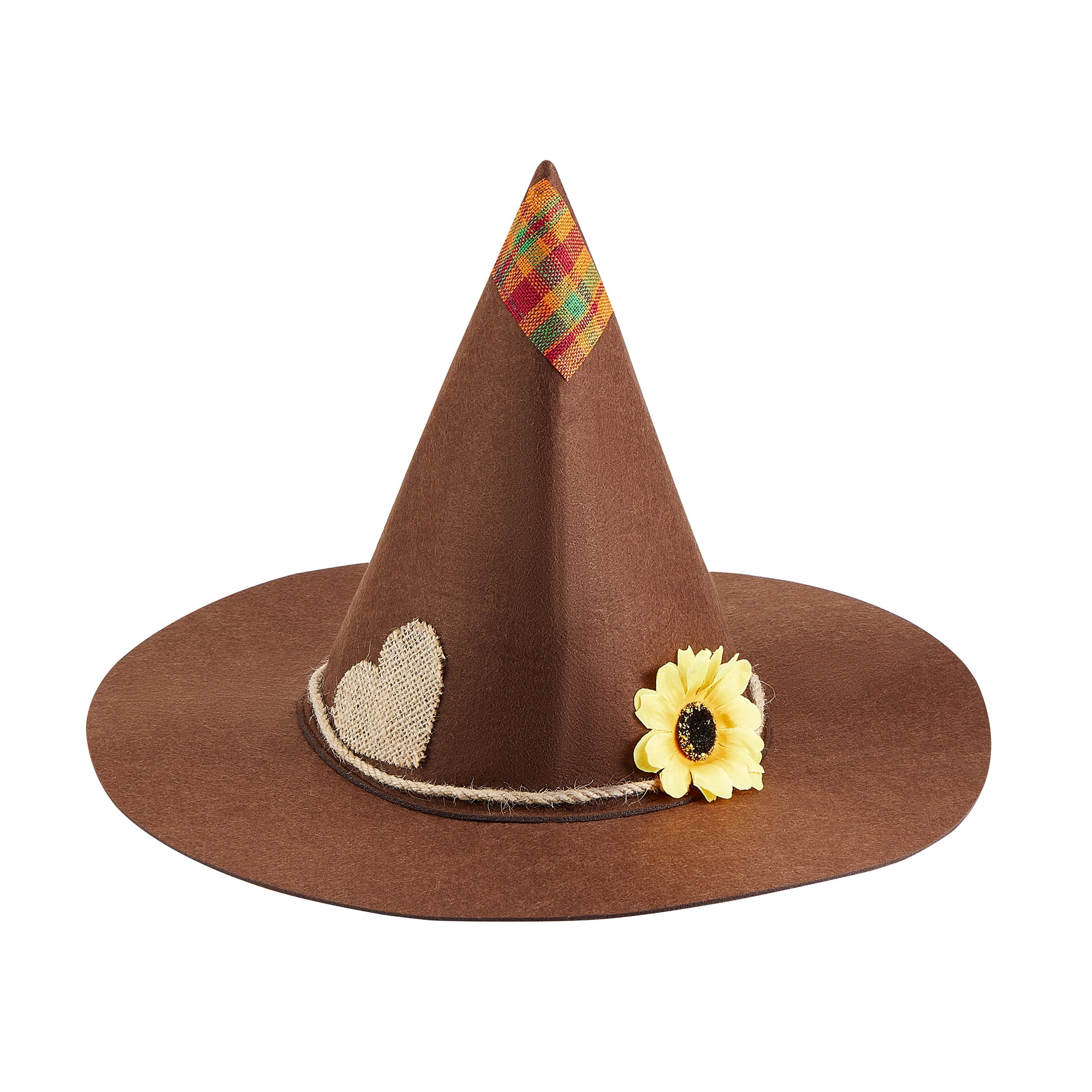 Pudcoco Scarecrow Hat, Deluxe Sunflower Felt Wizard Witch Hat Cosplay