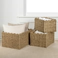 thumbnail image 3 of happimess Arden Coastal Cottage Seagrass Scalloped Rectangular Organizing Storage Baskets, Natural (Set of 3), BSK2013A-3SET, 3 of 8