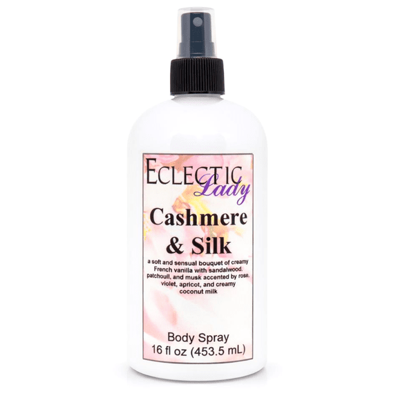 Cashmere and Silk Body Spray, Eclectic Lady, Hydrating Mist, Unisex, 16 oz