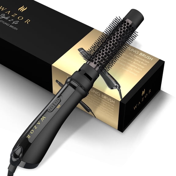 Ionic Hair Blow Dry Brush, 2 Heat Settings (High/Low) with Nylon Beaded Bristles for Volumizing and Frizz-Free Shine, 1000W