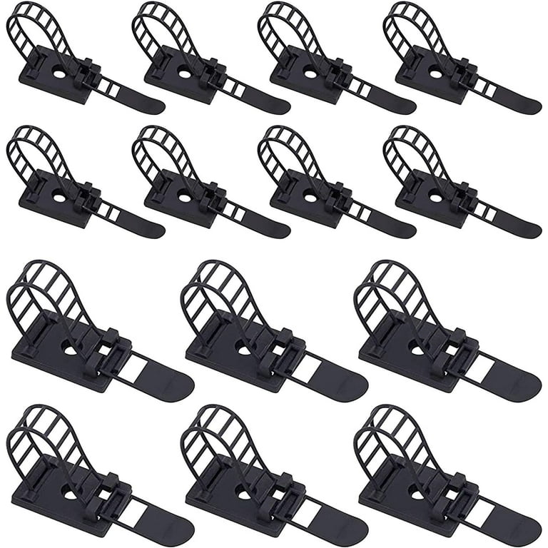 Self-Adhesive Nylon Cable Tie mounts Cable Straps with Optional Screw Cord  Clamps for wire management(50pack) 