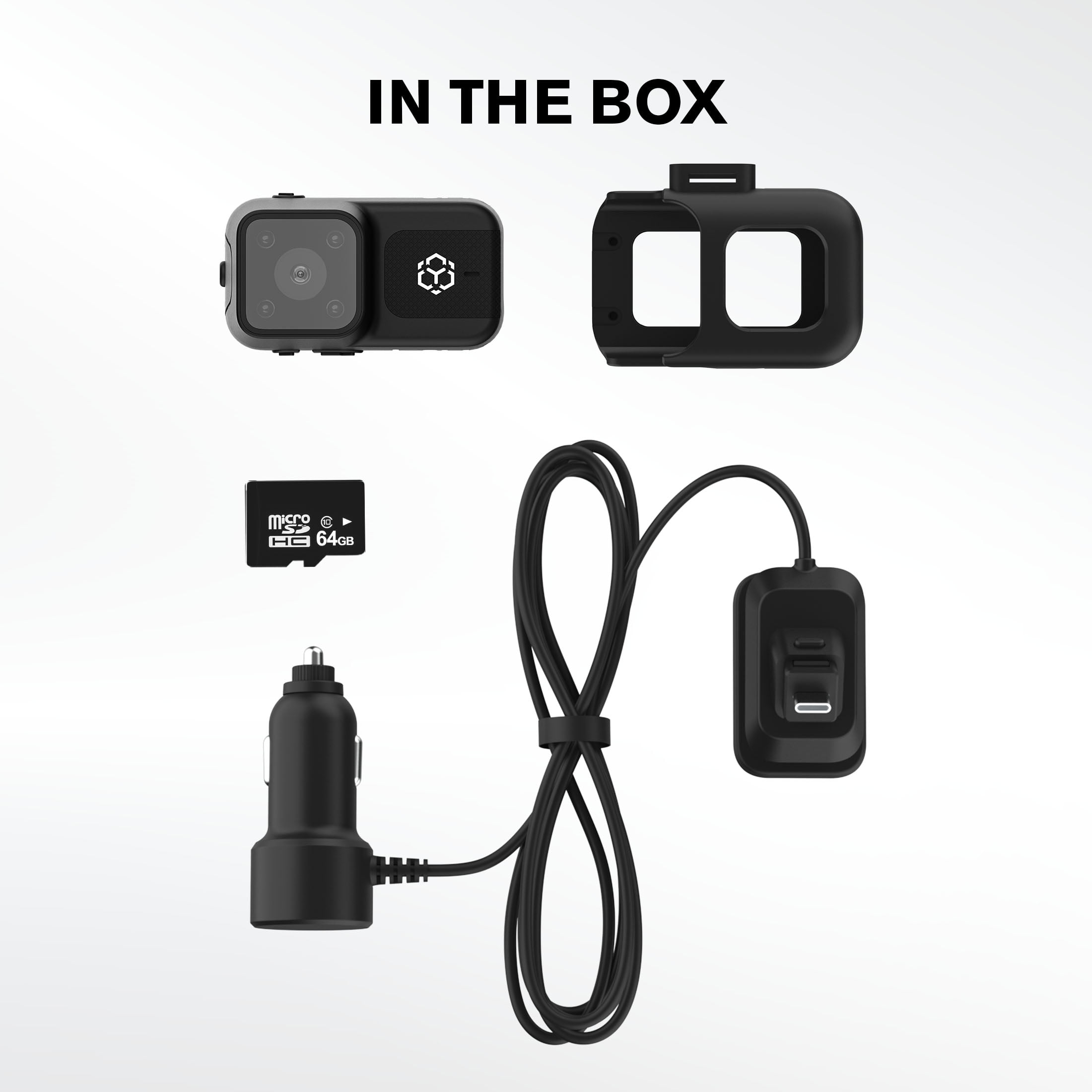 YADA BEON 4K Mini Dash Cam Action Body Cam 2-in-1, App Compatible, WiFi, GPS and Smart G-Sensor, 680mAh Battery, 64GB SD Card Included, BEON3BK