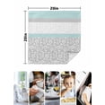 thumbnail image 4 of Aqua Grey Cloth Napkins Set of 6 Reusable Dinner Napkins, Chic Garden Floral Stripe Embroidery Design Cocktail Napkin Washable Table Napkins for Wedding/Holiday Party/Baby Shower 20"x20", 4 of 7