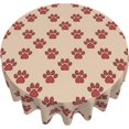 thumbnail image 6 of Paw Table Cloth Round Table Cover Wrinkle Resistant Waterproof Tablecloth 60 Inch Washable for Kitchen Party Picnic Red, 6 of 6
