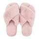thumbnail image 2 of Pantuflas para mujer, punta abierta, peludas, esponjosas, para casa, acogedoras, de espuma viscoelástica, antideslizantes, de felpa, cruzadas, peludas, para interior y exterior Xemadio 2034321-7, 2 of 9