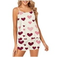 thumbnail image 2 of Puntoco Conjuntos de pijama cómodos para mujer Camisola de mujer Pantalones cortos de manga corta Conjunto de pijama para el hogar transpirable y cómodo, 2 of 4
