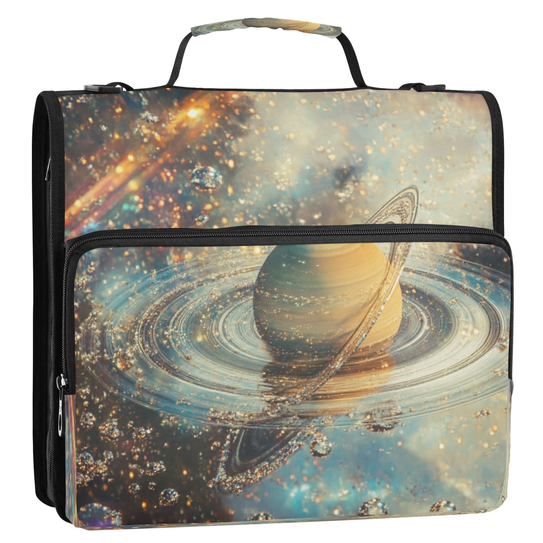 YAZAOO Zipper Binder trapper keeper Documents Organized Design Celestial Serenity Printed