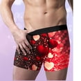 thumbnail image 7 of Ousvtion on Sale Valentine's Day Mens Trunks Love Heart Print Boxer Briefs Valentines Rose Boxers Underwear Comfort Soft Brief Gift for Men Clearance,C09-Pink,XX-Large, 7 of 7