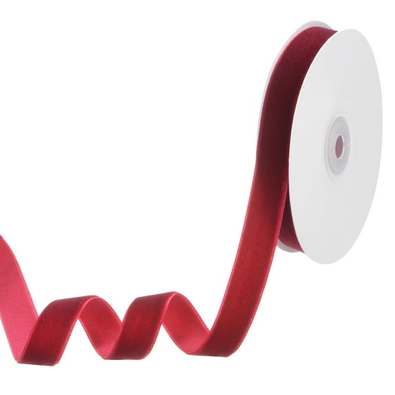 Velvet Ribbon 10 Yards 5/8" Wide Nylon Fabric Ribbons, Wine Red